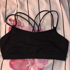 Lululemon Black strappy with mesh sports bra